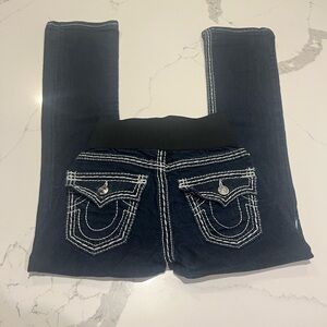 True Religion Women's Billie Low Rise Straight Leg Pull On Jeans Size 24 Y2K VTG